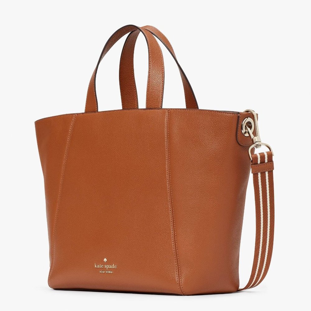 New Kate Spade Rosie Satchel Pebbled Leather Warm Gingerbread